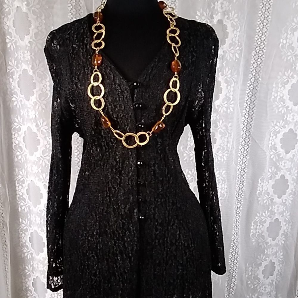 All That Jazz Made In California USA VTG Lace Corset Women Dress Size 13/14 - Picture 2 of 14